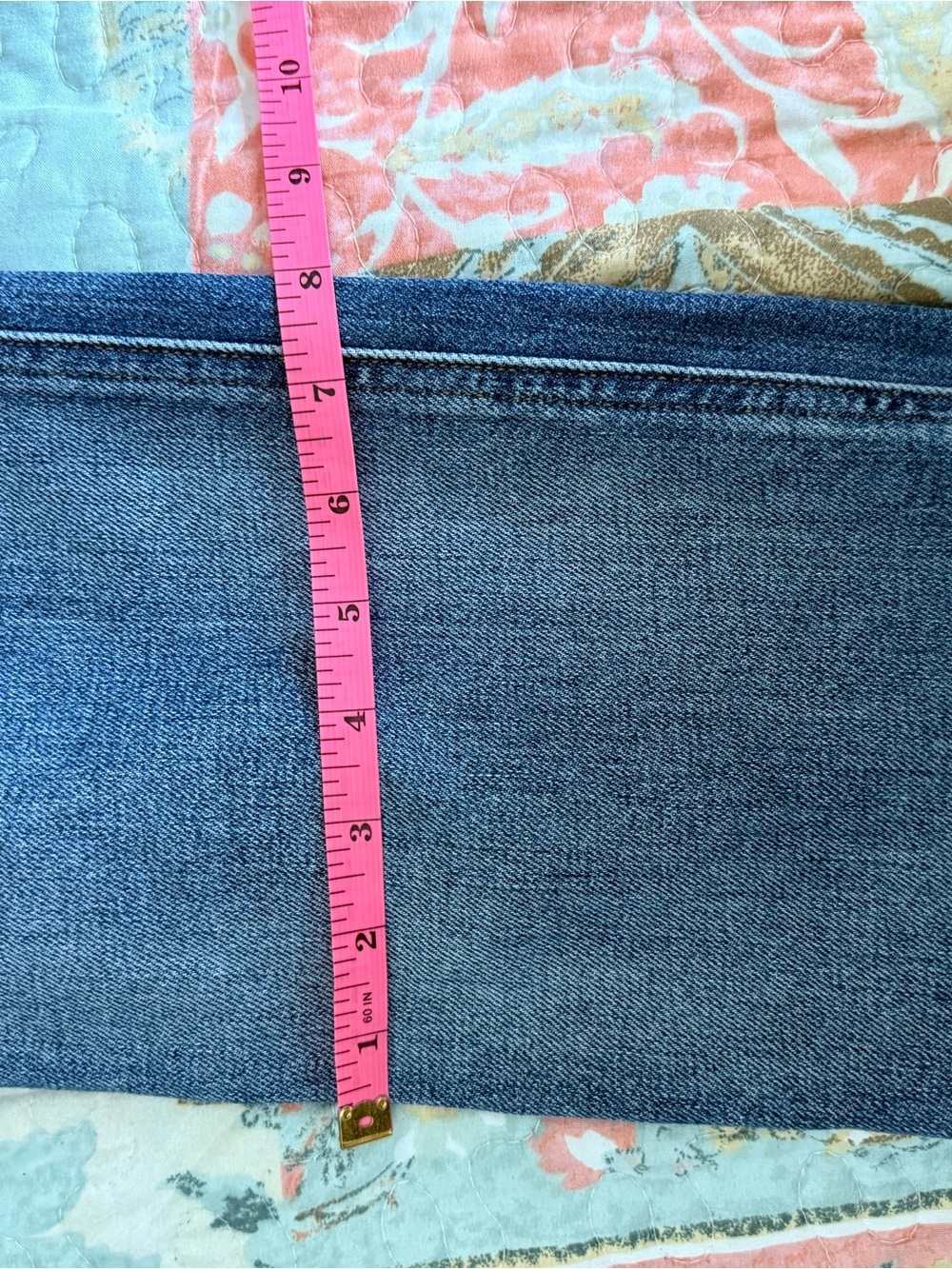 Denim Forum Light Blue Denim Jeans with Tan Stitching The Arlo Highrise Straight - Picture 7 of 14